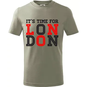 Chlapecké tričko Its time for LONDON - Tričko dětské bavlněné - 98 cm / 2 roky ( Light khaki )