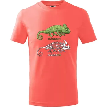 Chlapecké tričko ChameleON_OFF (Hana-creative) - Tričko dětské bavlněné - 98 cm / 2 roky ( Korálová )