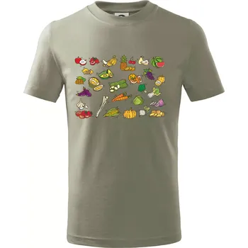 Chlapecké tričko Ovoce a zelenina - Tričko dětské bavlněné - 98 cm / 2 roky ( Light khaki )