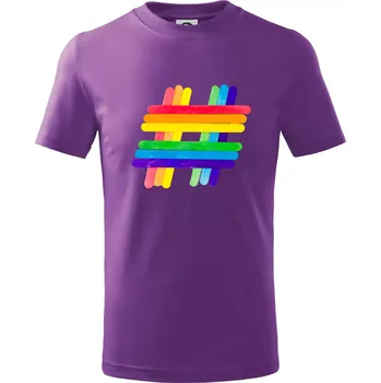LGBT hashtag - Tričko dětské bavlněné - 146 cm/10 let ( Fialová )
