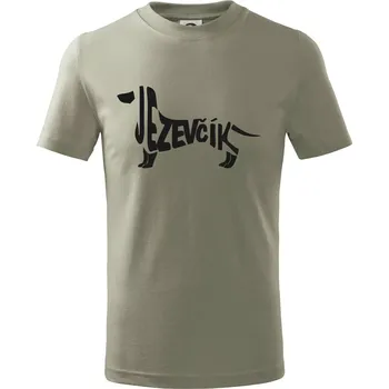 Jezevčík - CZ - Tričko dětské bavlněné - 98 cm / 2 roky ( Light khaki )