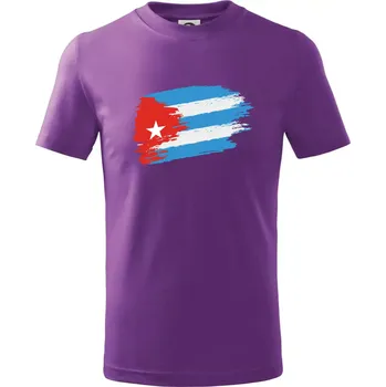 Kuba vlajka - Tričko dětské bavlněné - 98 cm / 2 roky ( Fialová )