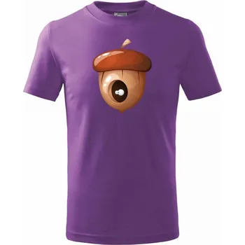 Žalud jako domeček - Tričko dětské bavlněné - 104-110cm / 3-4 roky ( Fialová )