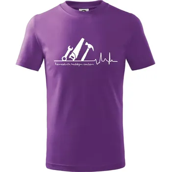 Ekg řemeslník každým coulem - Tričko dětské bavlněné - 158 cm/12 let ( Fialová )