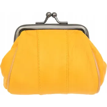 Kaletnik peněženka z pravé lícové kůže žlutá - dámská