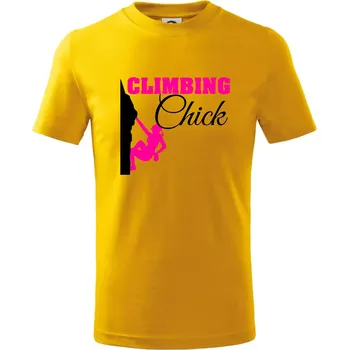 Climbing chick - Tričko dětské bavlněné - 98 cm / 2 roky ( Žlutá )