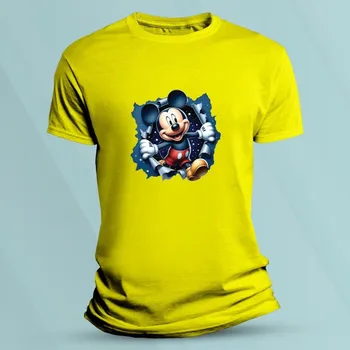 Dětská móda Bavlněné dětské tričko Mickey a hvězdna obloha Žlutá velikost 104 (3-4 roky)