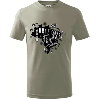 Brazílie mapa a zvyky - Tričko dětské bavlněné - 98 cm / 2 roky ( Light khaki )