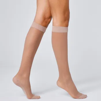Dámské punčochy Blancheporte Sada 2 párů punčochových podkolenek s kompresní podporou 70 DEN, pro úlevu těžkých nohou béžová 36/37