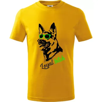 Chlapecké tričko Německý ovčák - loyal bitch - Tričko dětské bavlněné - 98 cm / 2 roky ( Žlutá )