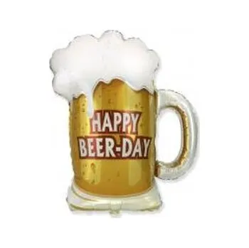 Balónek Balon foliowy 61cm Kufel: Happy Beer-Day