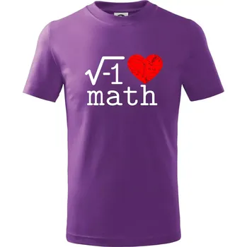 I love math - Tričko dětské bavlněné - 146 cm/10 let ( Fialová )