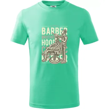 Chlapecké tričko Barber Brotherhood - Tričko dětské bavlněné - 98 cm / 2 roky ( Mátová )