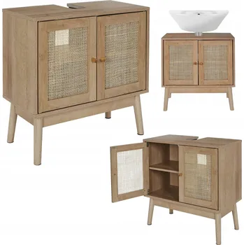 Koupelnový nábytek Skříňka POD UMYVADLO TIVO koupelnová 60 cm stojící do koupelny ratan BOHO