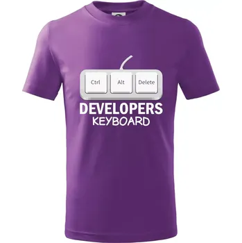 Developers keyboard - Tričko dětské bavlněné - 104-110cm / 3-4 roky ( Fialová )
