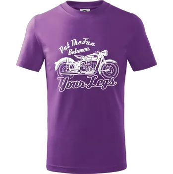 Put The Fun Between Your Legs Moto - Tričko dětské bavlněné - 134 cm/8 let ( Fialová )