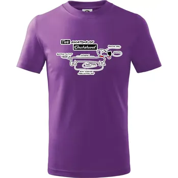 Jezevčík - Anatomie - Tričko dětské bavlněné - 158 cm/12 let ( Fialová )