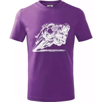 Motorkář skica - Tričko dětské bavlněné - 98 cm / 2 roky ( Fialová )