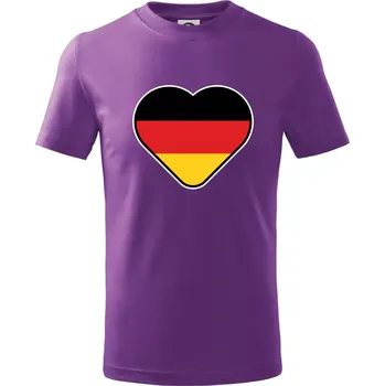 Germany love velké - Německá vlajka - Tričko dětské bavlněné - 122 cm/6 let ( Fialová )