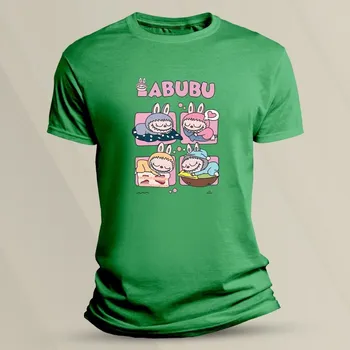 Chlapecké tričko Dětské tričko s potiskem Spící Labubu velikost 140 Zelená