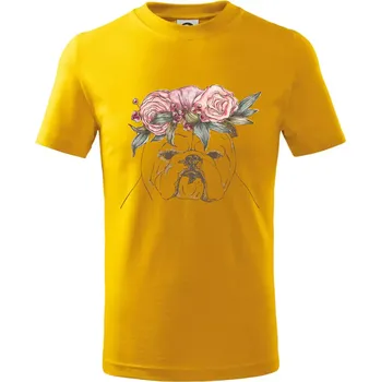 Buldoček princezna - Tričko dětské bavlněné - 98 cm / 2 roky ( Žlutá )