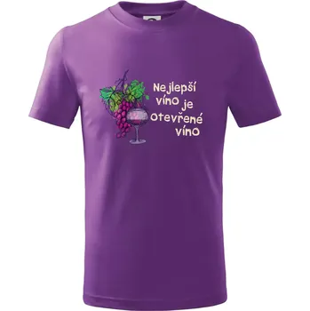 Chlapecké tričko Nejlepší víno je otevřené víno - Tričko dětské bavlněné - 98 cm / 2 roky ( Fialová )