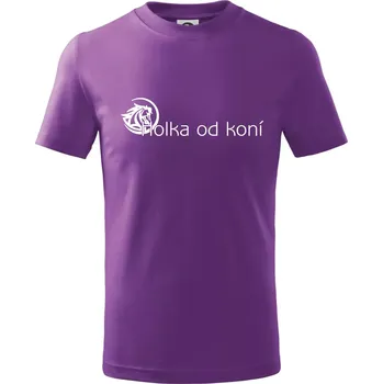 Holka od koní - Tričko dětské bavlněné - 104-110cm / 3-4 roky ( Fialová )