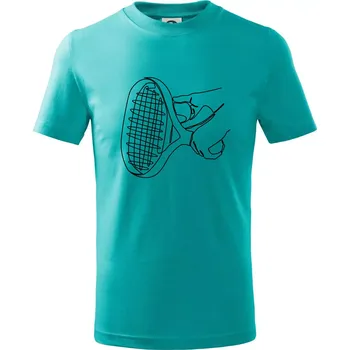 Tenisová raketa jednim tahem - Tričko dětské bavlněné - 98 cm / 2 roky ( Emerald )
