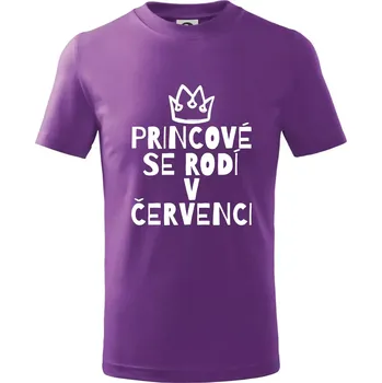 Princové se rodí v červenci - Tričko dětské bavlněné - 134 cm/8 let ( Fialová )