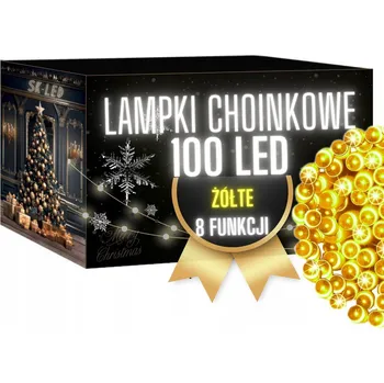 Vánoční dekorace Vánoční Osvětlení Na Stromeček LED 100 Žluté 8 m Vodotěsný venkovní programátor IP44