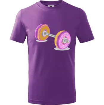 Donut Barbell - Tričko dětské bavlněné - 158 cm/12 let ( Fialová )