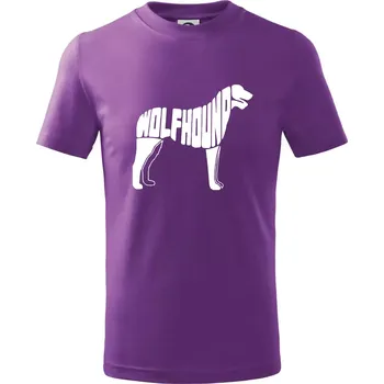 Vlkodav nápis v těle - Tričko dětské bavlněné - 146 cm/10 let ( Fialová )