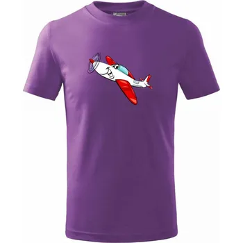 Malý letec - Tričko dětské bavlněné - 122 cm/6 let ( Fialová )