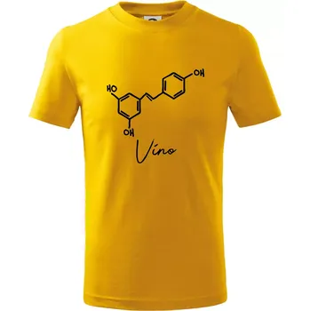 Barová chemie - víno - Tričko dětské bavlněné - 98 cm / 2 roky ( Žlutá )