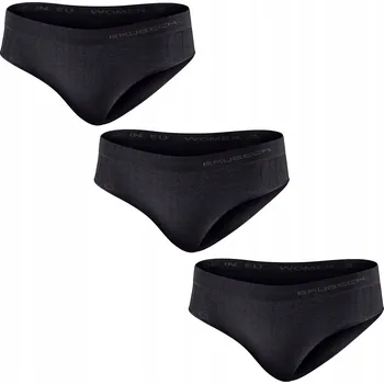 Kalhotky 3-BALENÍ DÁMSKÉ KALHOTKY BOKOVKY BRUBECK VLNĚNÉ COMFORT WOOL MERINO ČERNÉ M