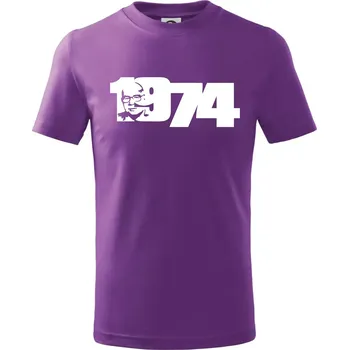 Chlapecké tričko Husákovo dítě - 1974 - Tričko dětské bavlněné - 122 cm/6 let ( Fialová )