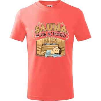Chlapecké tričko Sauna mode activated - Tričko dětské bavlněné - 98 cm / 2 roky ( Korálová )