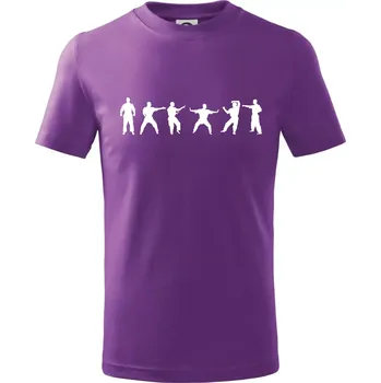 Karate postavy - Tričko dětské bavlněné - 158 cm/12 let ( Fialová )