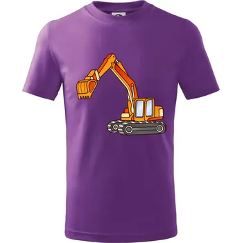 Bagr bez nápisu oranžový - Tričko dětské bavlněné - 146 cm/10 let ( Fialová )