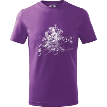 Poker skica - Tričko dětské bavlněné - 158 cm/12 let ( Fialová )