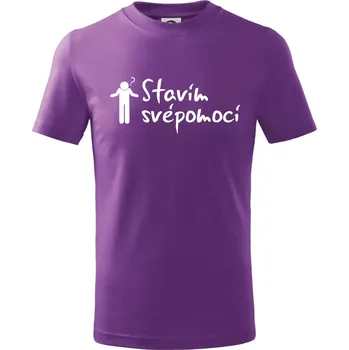 Stavím svépomocí - ikona - Tričko dětské bavlněné - 146 cm/10 let ( Fialová )