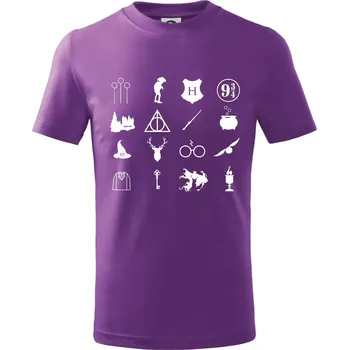 Harry ikonky - Tričko dětské bavlněné - 98 cm / 2 roky ( Fialová )