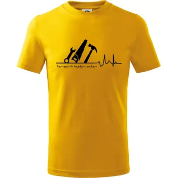 Chlapecké tričko Ekg řemeslník každým coulem - Tričko dětské bavlněné - 134 cm/8 let ( Žlutá )