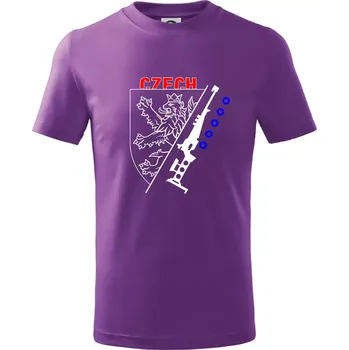 Biathlon - Czech Lion - Tričko dětské bavlněné - 98 cm / 2 roky ( Fialová )