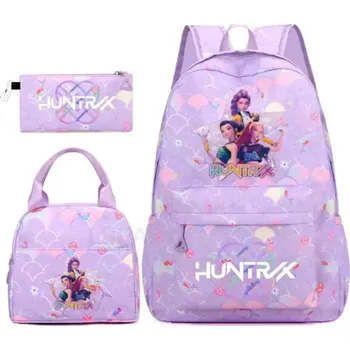 Penál KPop Demon Hunters (Lovkyně démonů) Stylový školní set Kpop Demon Hunters - batoh, taška, pouzdro Barva: fialová (05)