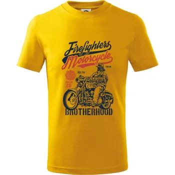 Chlapecké tričko Firefighters Motorcycle - Tričko dětské bavlněné - 122 cm/6 let ( Žlutá )