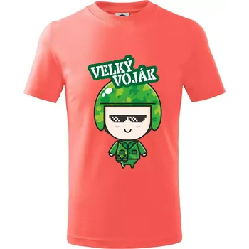 Chlapecké tričko Velký voják - Tričko dětské bavlněné - 122 cm/6 let ( Korálová )
