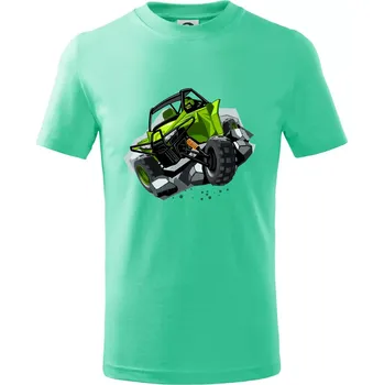 Chlapecké tričko ATV bugina zelená - Tričko dětské bavlněné - 98 cm / 2 roky ( Mátová )