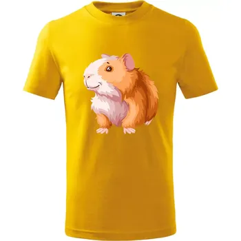 Chlapecké tričko Morče - kreslené, bílo oranžové - Tričko dětské bavlněné - 122 cm/6 let ( Žlutá )