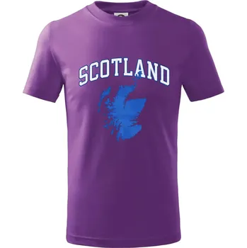 Scotland nápis s mapou - Tričko dětské bavlněné - 98 cm / 2 roky ( Fialová )
